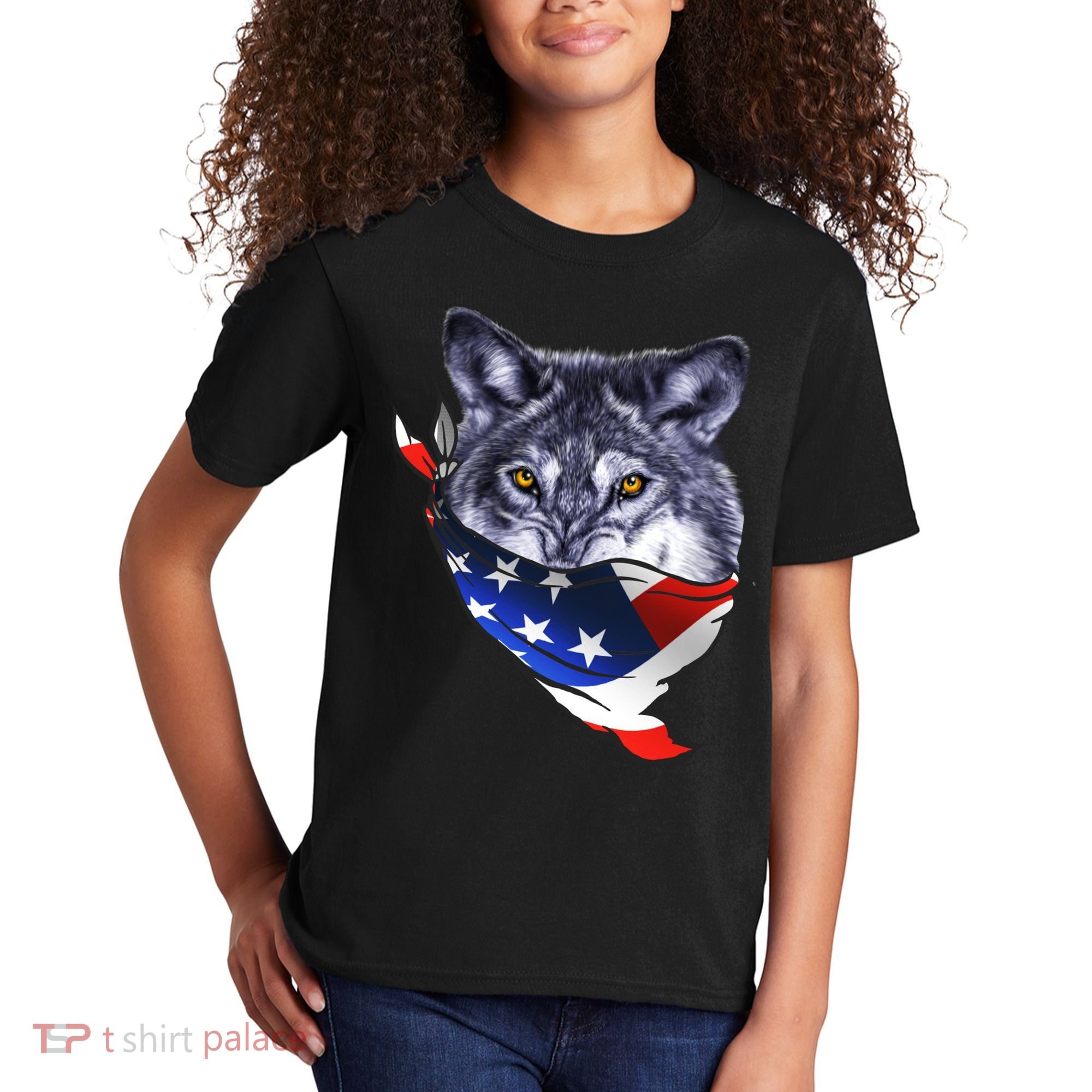 American Wolf USA Bandanna Kids T-Shirt