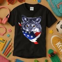 American Wolf USA Bandanna Kids T-Shirt thumb 3