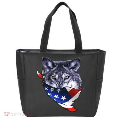 American Wolf USA Bandanna Tote Bag