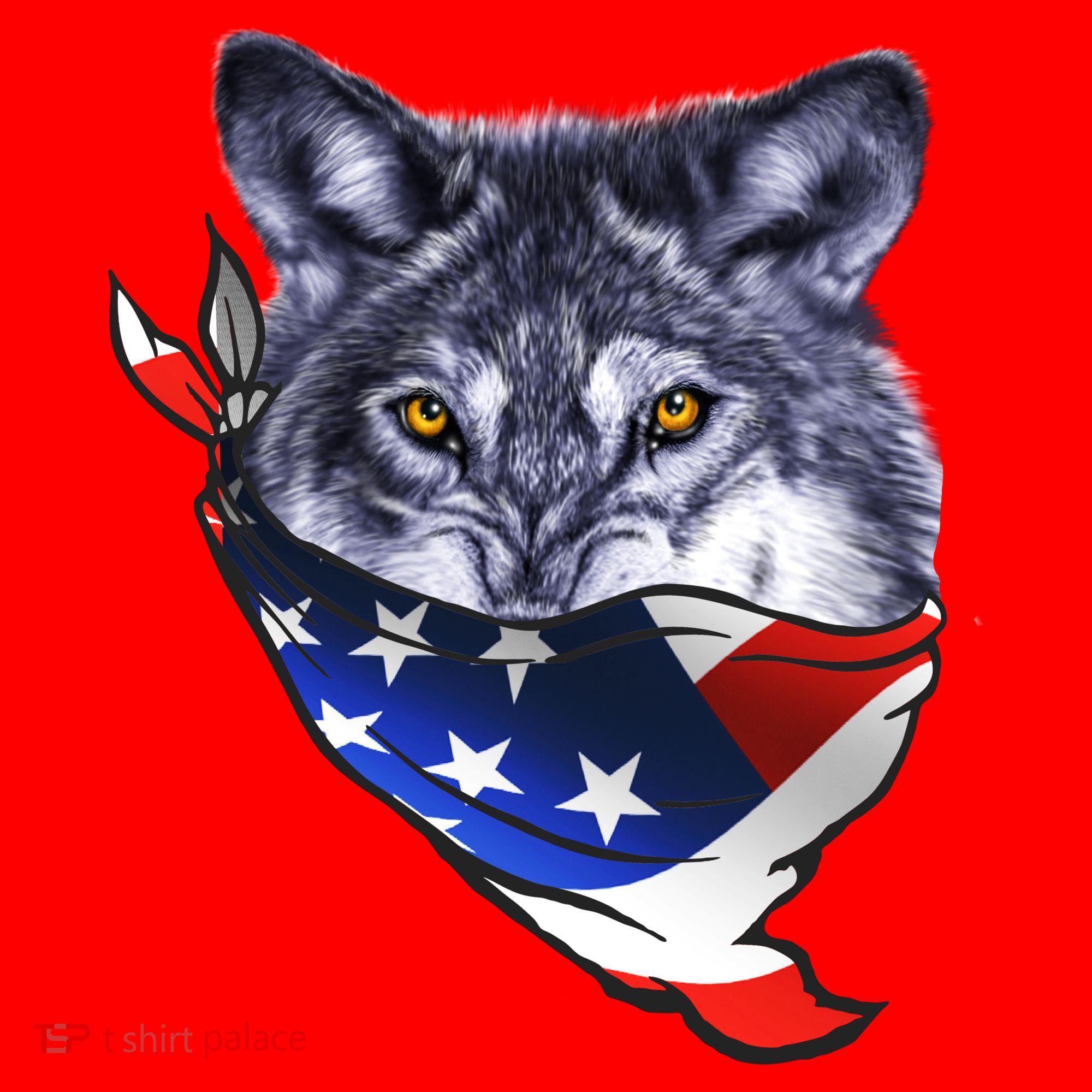 American Wolf USA Bandanna Santa Hat