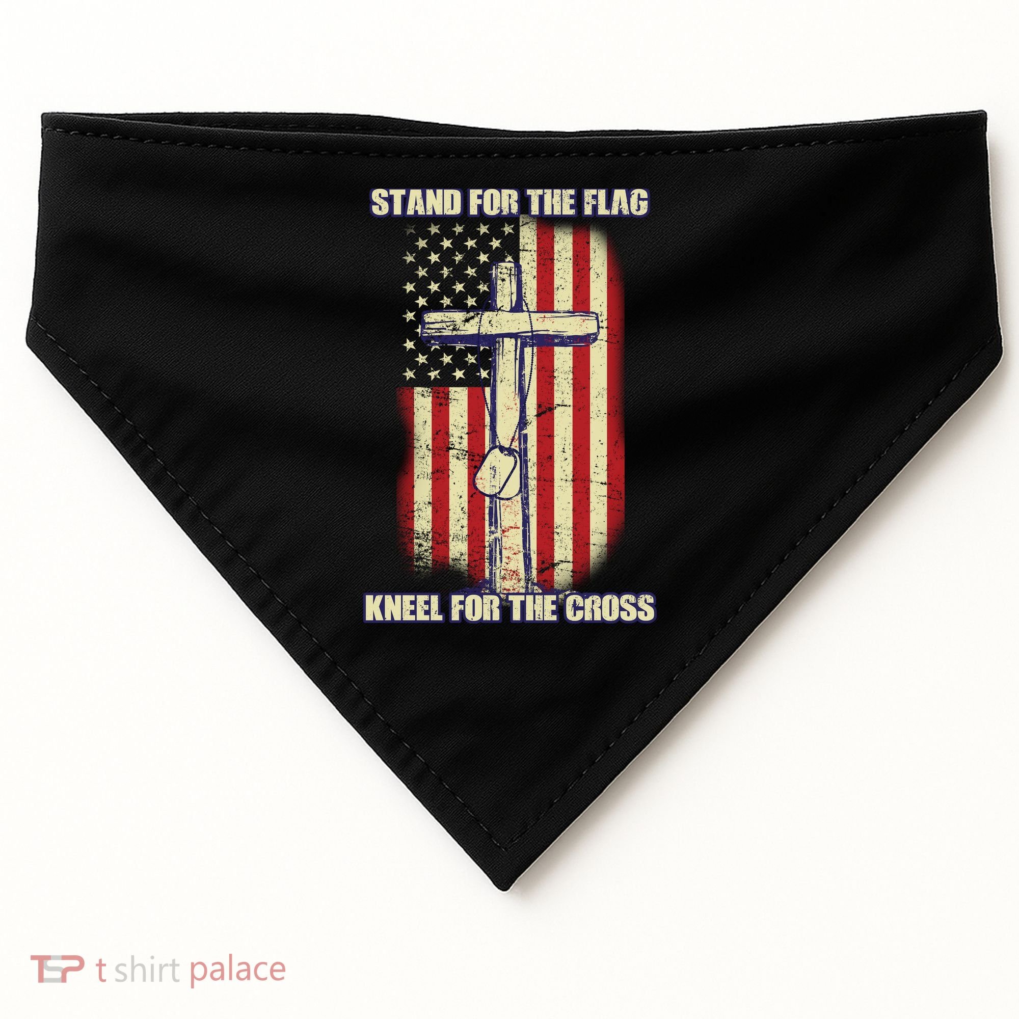 Americans Stand For The Flag Kneel For The Cross USA-Made Doggie Bandana