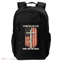 Americans Stand For The Flag Kneel For The Cross Backpack thumb 0