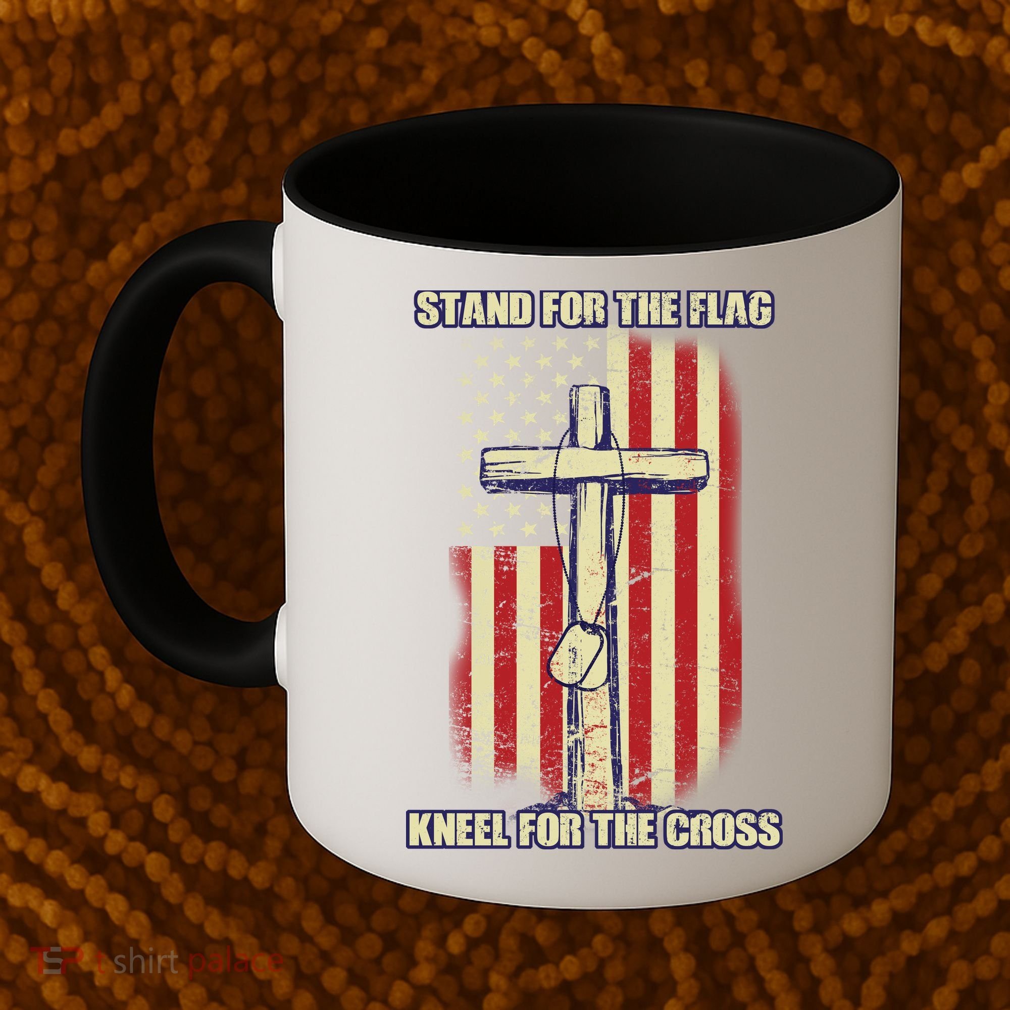 Americans Stand For The Flag Kneel For The Cross Coffee Mug