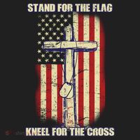 Americans Stand For The Flag Kneel For The Cross Beanie thumb 2