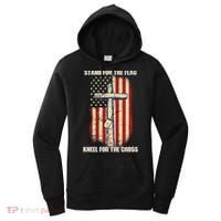 Americans Stand For The Flag Kneel For The Cross Women's Hoodie thumb 0