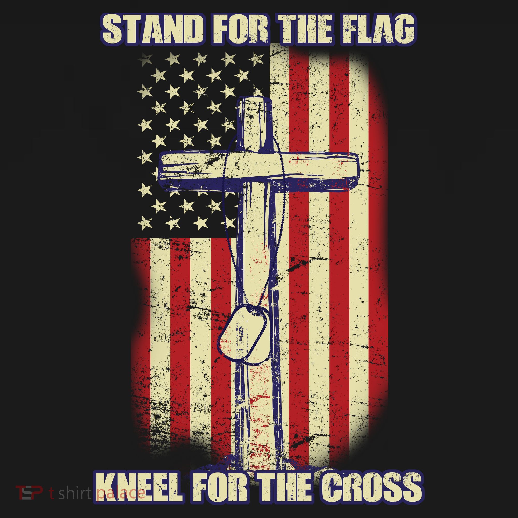 Americans Stand For The Flag Kneel For The Cross Mousepad