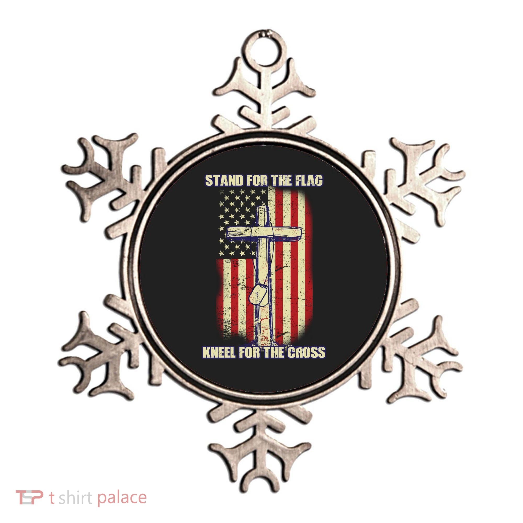 Americans Stand For The Flag Kneel For The Cross Ornament