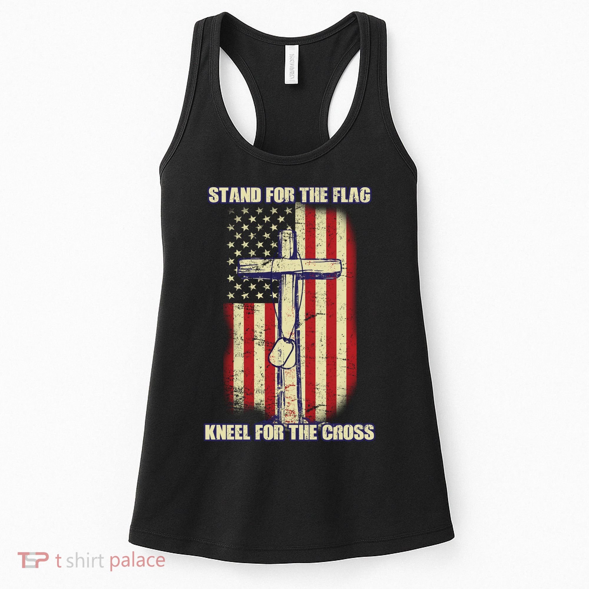 Americans Stand For The Flag Kneel For The Cross Women's Tank Top