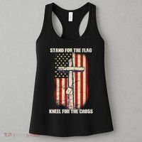 Americans Stand For The Flag Kneel For The Cross Women's Tank Top thumb 3