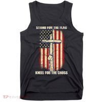 Americans Stand For The Flag Kneel For The Cross Tank Top thumb 0