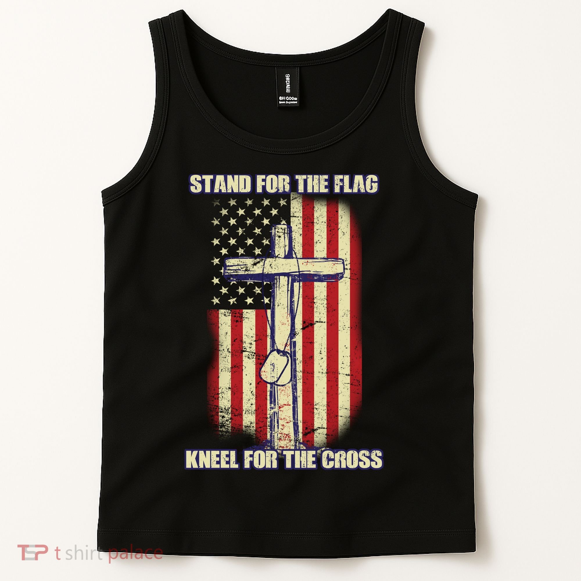 Americans Stand For The Flag Kneel For The Cross Tank Top