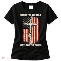Americans Stand For The Flag Kneel For The Cross Women's T-Shirt thumb 0
