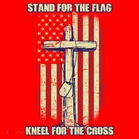 Americans Stand For The Flag Kneel For The Cross Santa Hat thumb 1