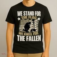 Americans We Stand For The Flag Kneel For The Fallen T-Shirt thumb 3
