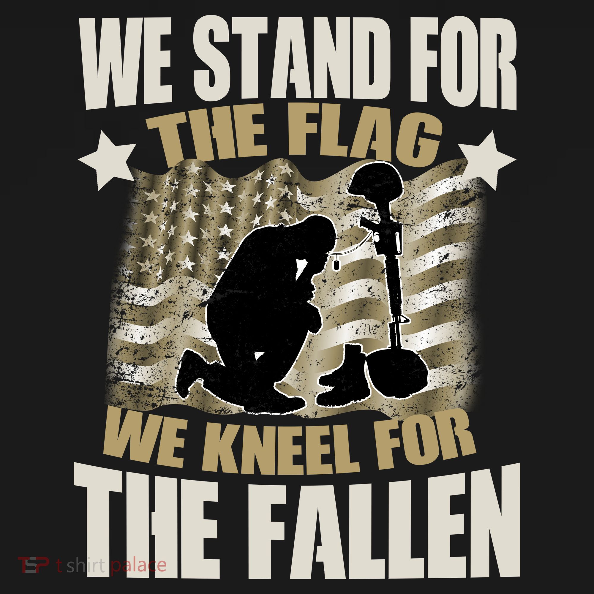 Americans We Stand For The Flag Kneel For The Fallen Button