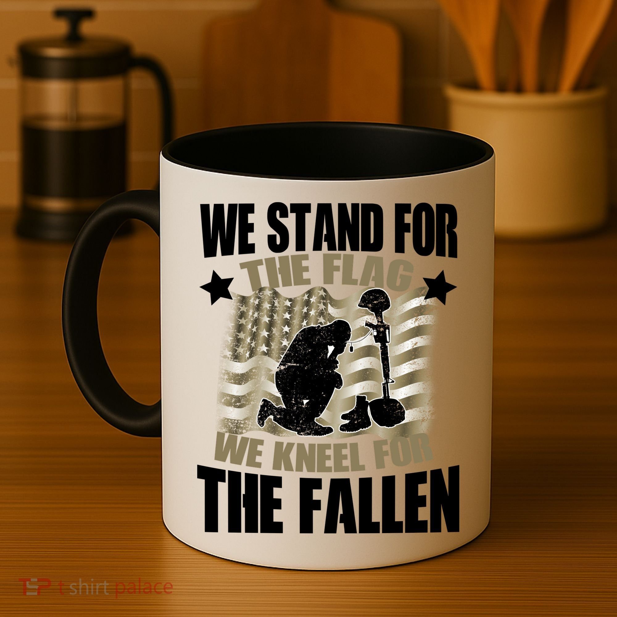 Americans We Stand For The Flag Kneel For The Fallen Coffee Mug