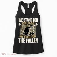 Americans We Stand For The Flag Kneel For The Fallen Women's Tank Top thumb 0