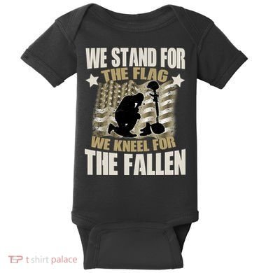 Americans We Stand For The Flag Kneel For The Fallen Baby Bodysuit