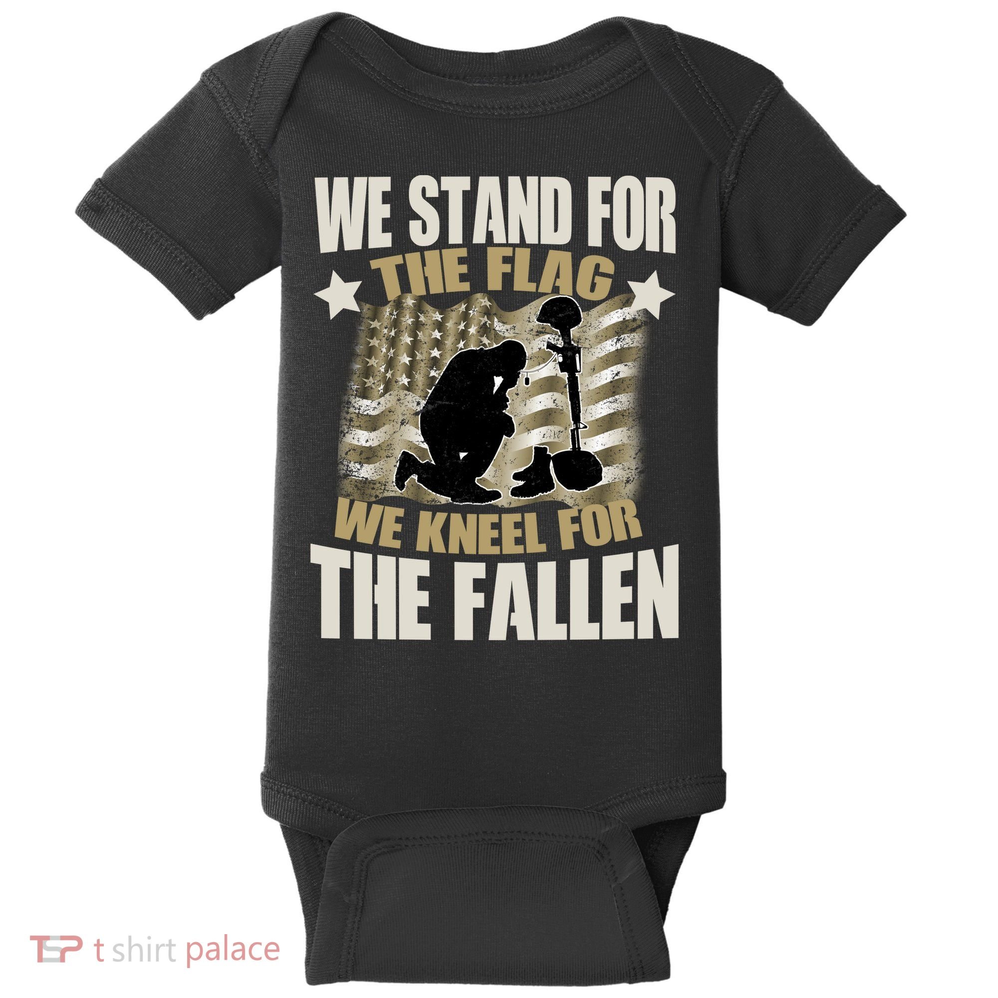 Americans We Stand For The Flag Kneel For The Fallen Baby Bodysuit
