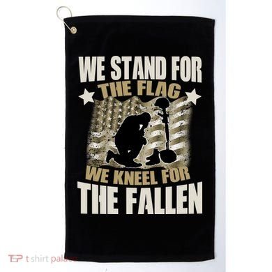 Americans We Stand For The Flag Kneel For The Fallen Golf Towel