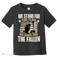 Americans We Stand For The Flag Kneel For The Fallen Toddler T-Shirt thumb 0