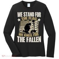 Americans We Stand For The Flag Kneel For The Fallen Women's Long Sleeve Shirt thumb 0