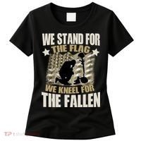 Americans We Stand For The Flag Kneel For The Fallen Women's T-Shirt thumb 0