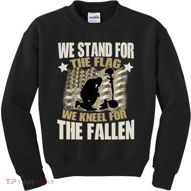 Americans We Stand For The Flag Kneel For The Fallen Kids Sweatshirt