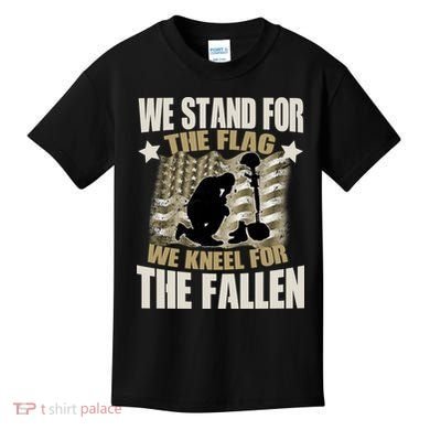Americans We Stand For The Flag Kneel For The Fallen Kids T-Shirt