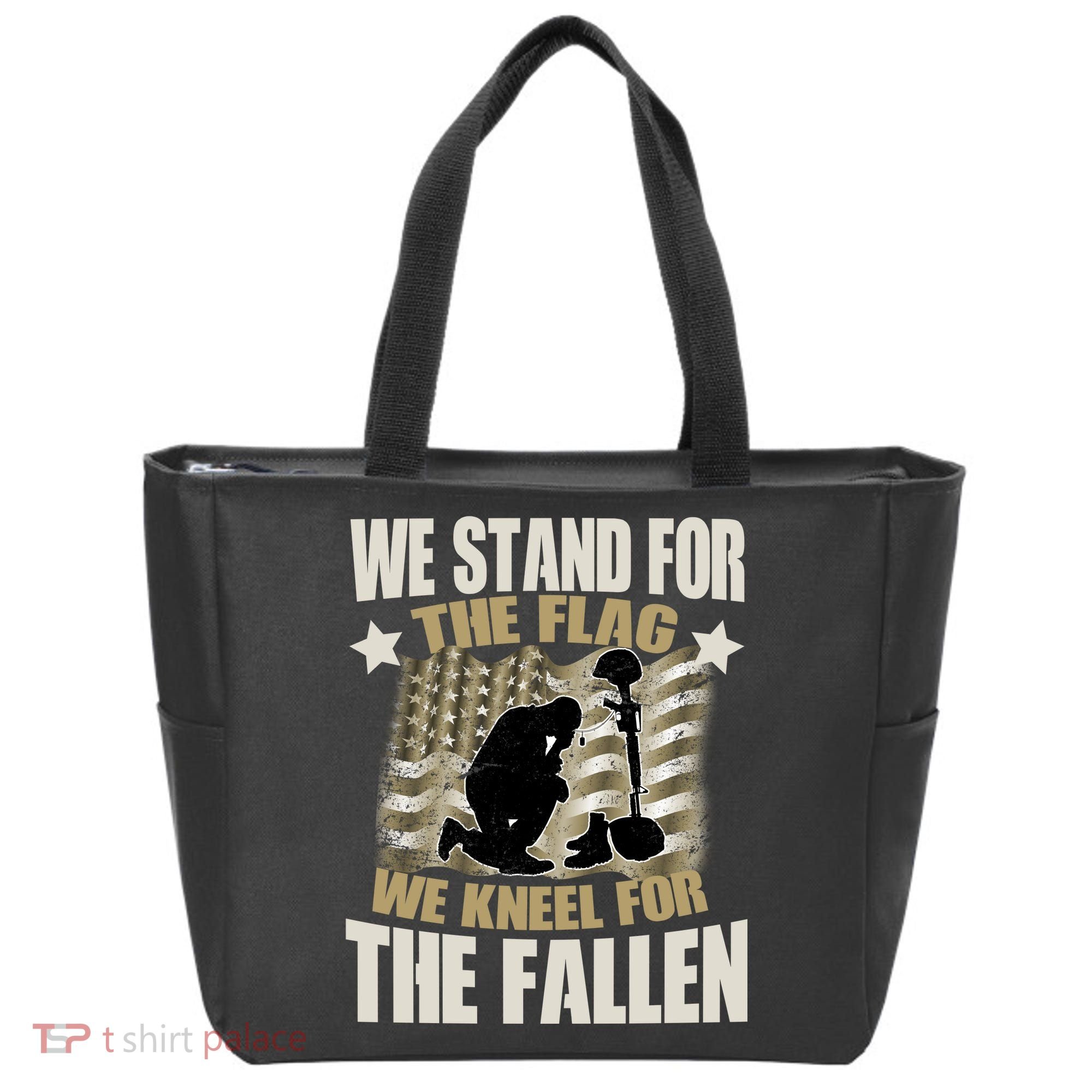 Americans We Stand For The Flag Kneel For The Fallen Tote Bag