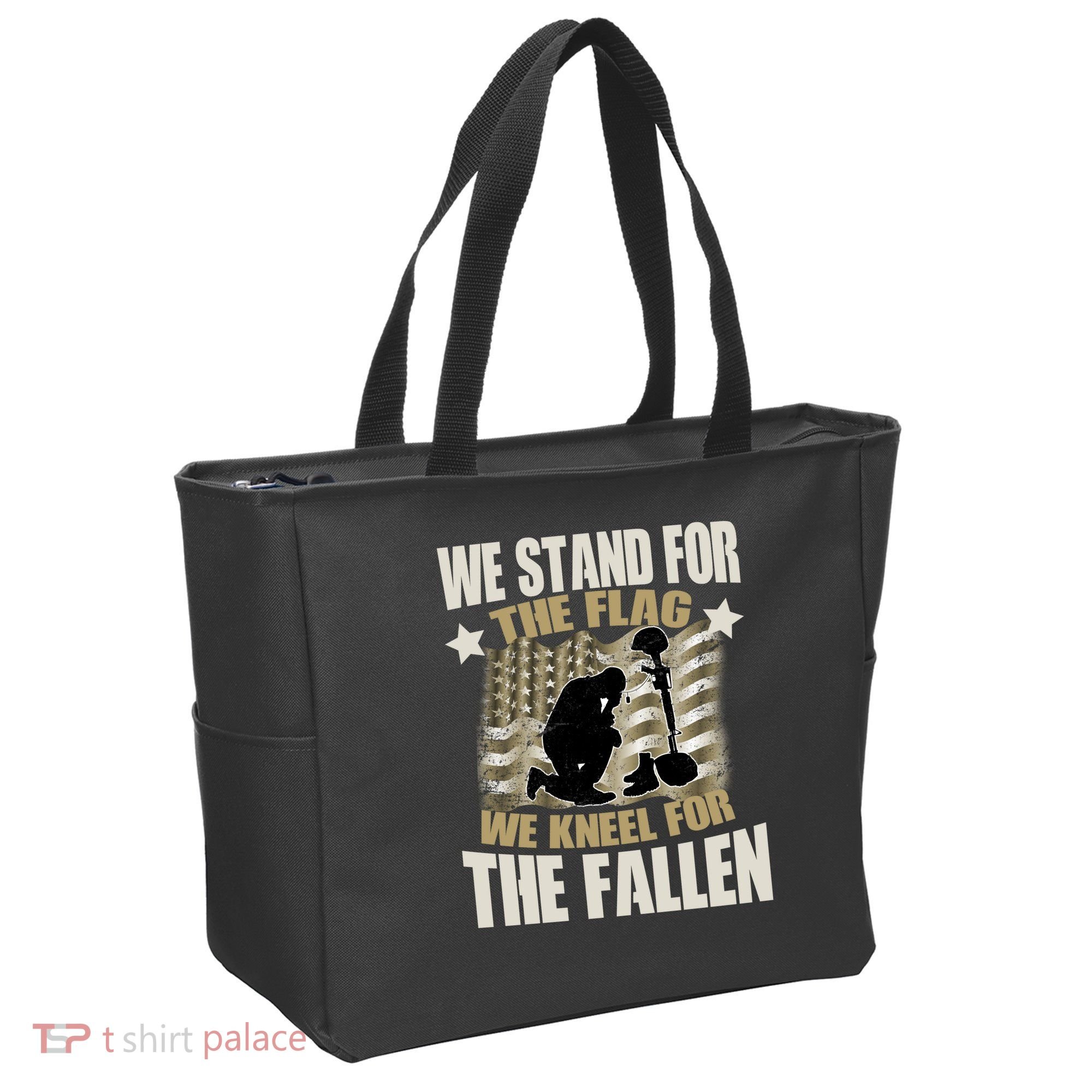 Americans We Stand For The Flag Kneel For The Fallen Tote Bag
