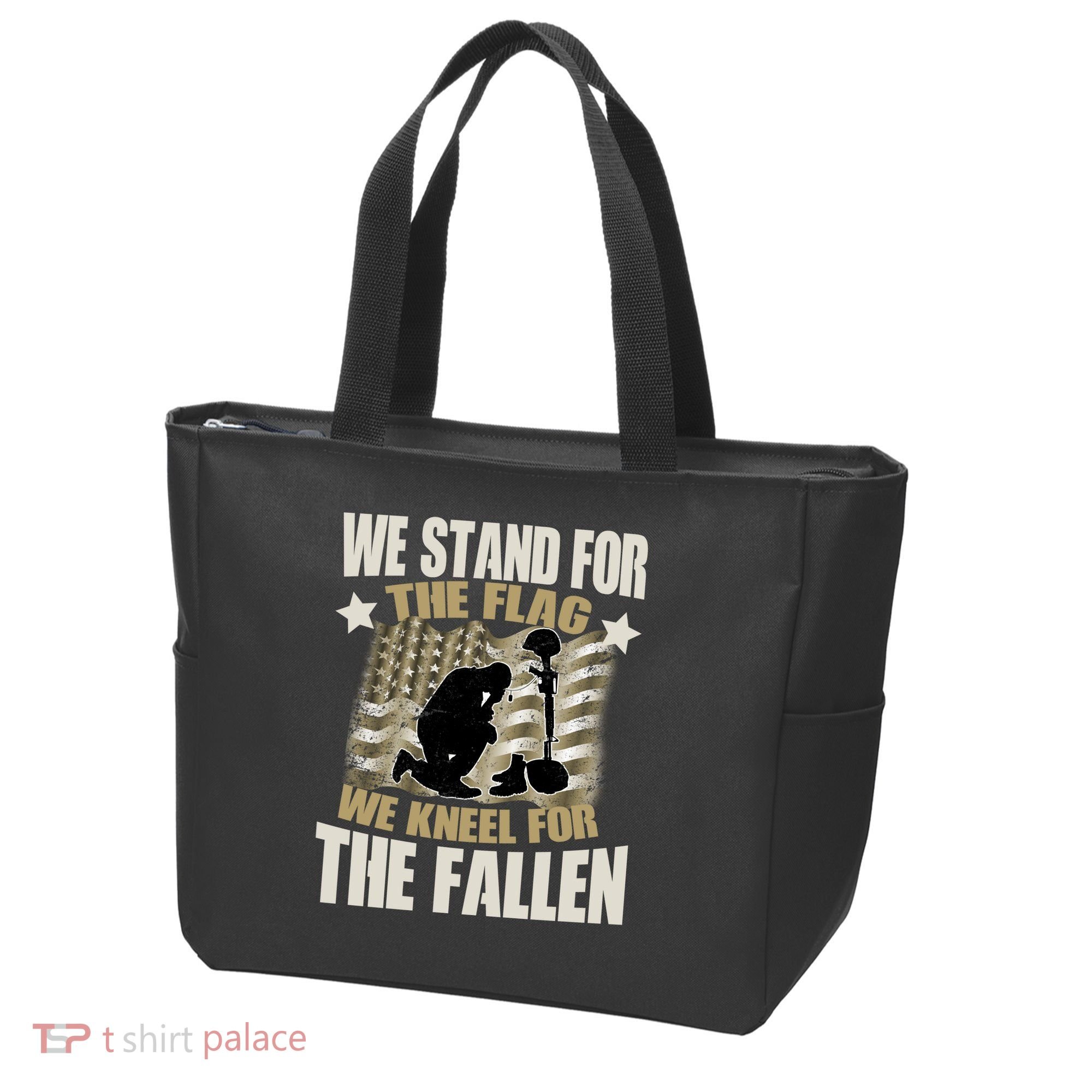 Americans We Stand For The Flag Kneel For The Fallen Tote Bag
