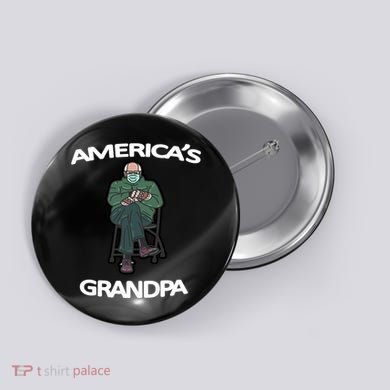 America's Grandpa Bernie Sanders Mitten Meme Button