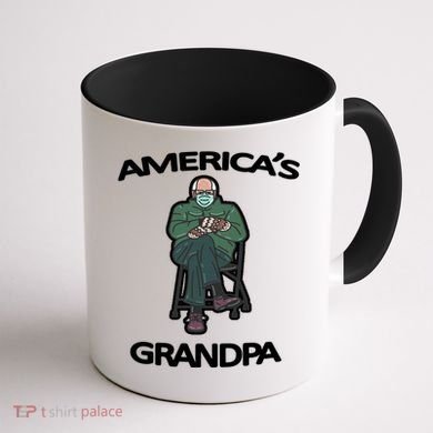 America's Grandpa Bernie Sanders Mitten Meme Coffee Mug back