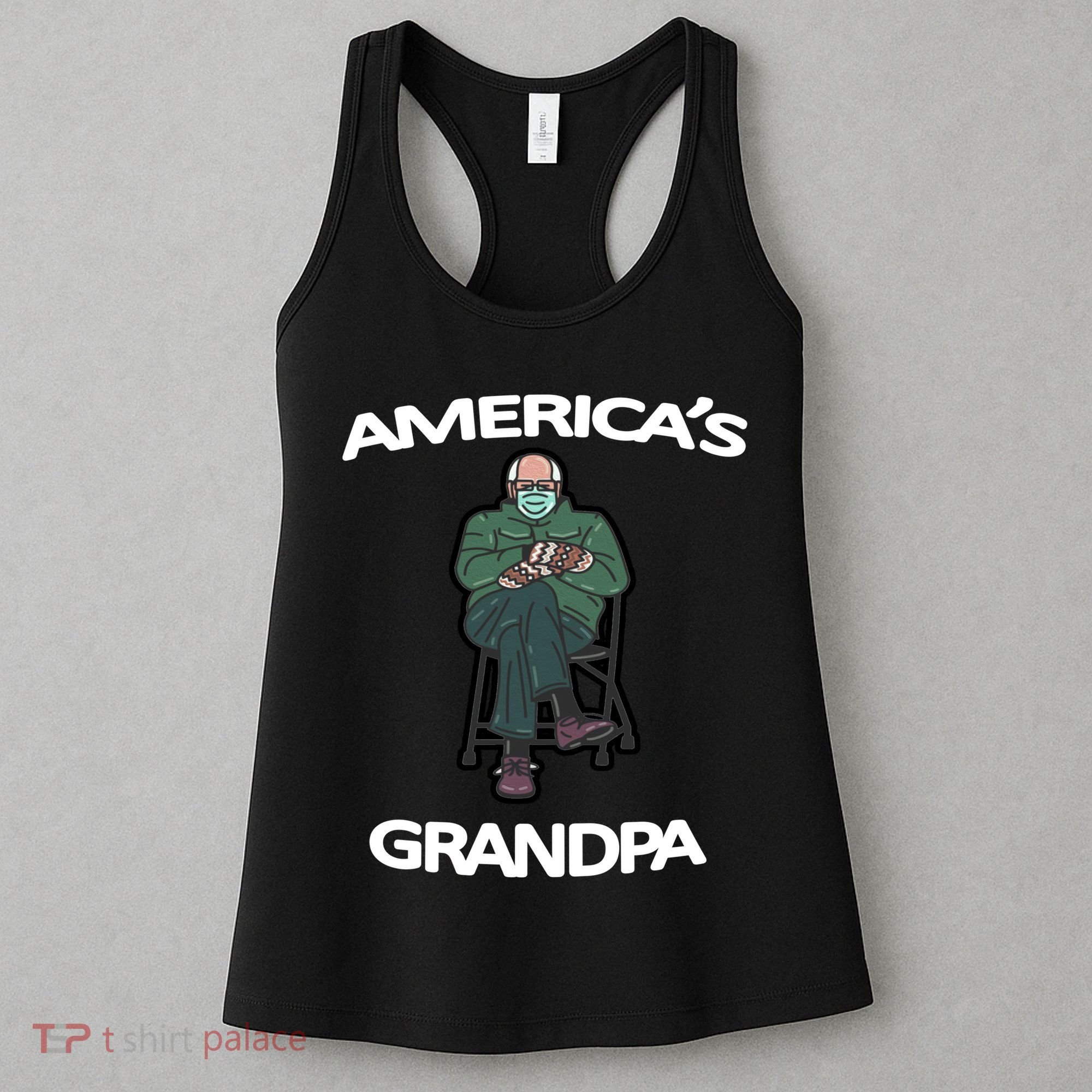America's Grandpa Bernie Sanders Mitten Meme Women's Tank Top