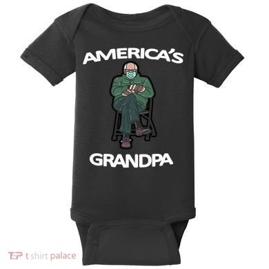 America's Grandpa Bernie Sanders Mitten Meme Baby Bodysuit