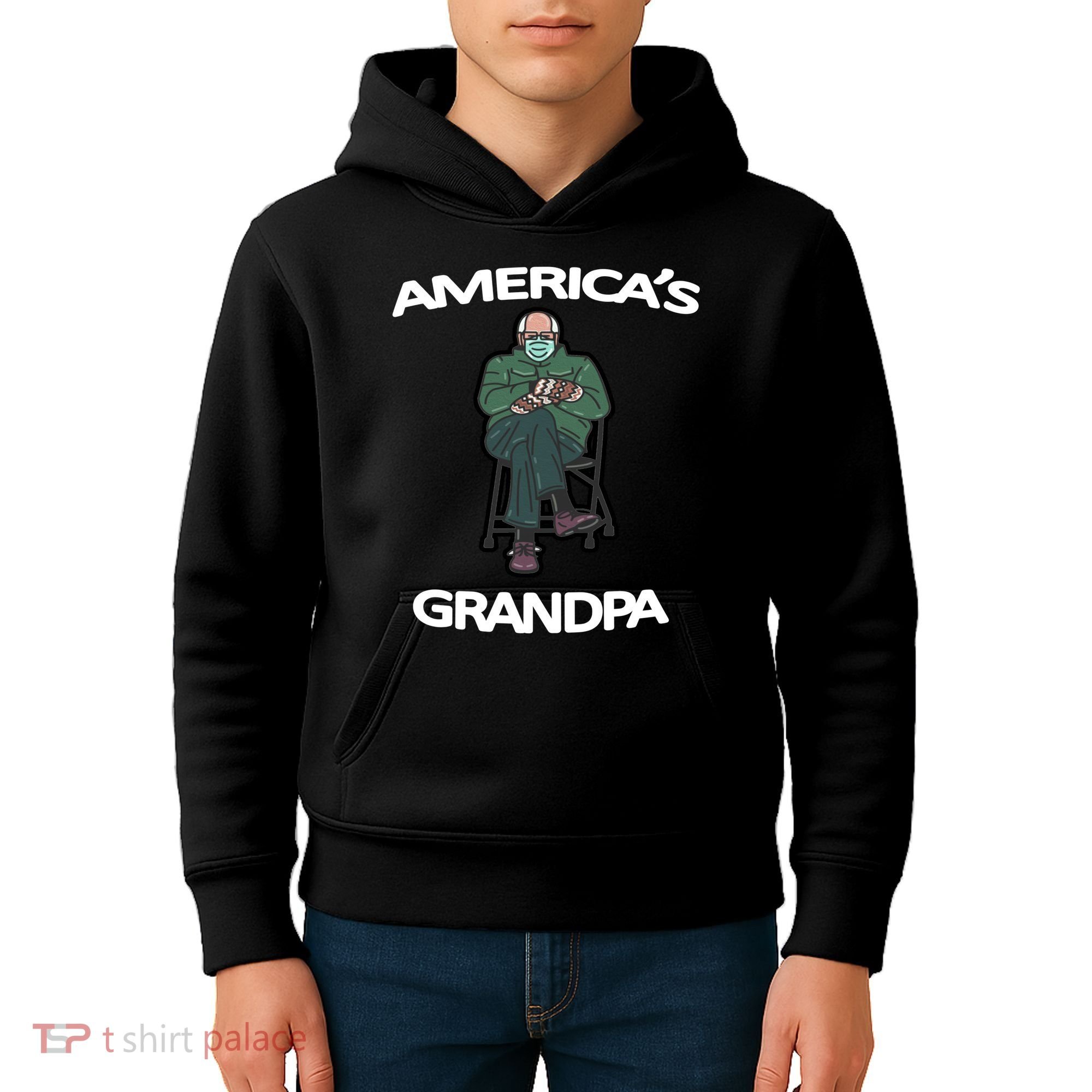 America's Grandpa Bernie Sanders Mitten Meme Kids Hoodie
