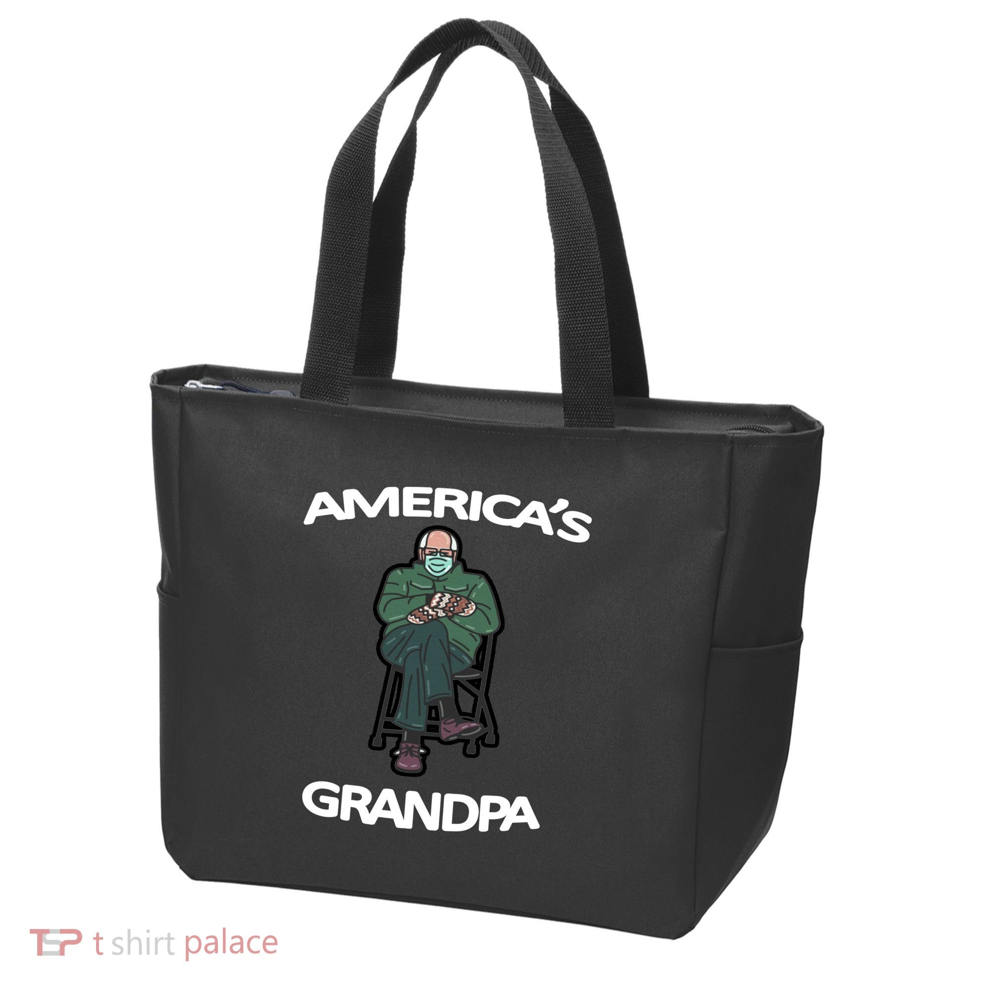 America's Grandpa Bernie Sanders Mitten Meme Tote Bag