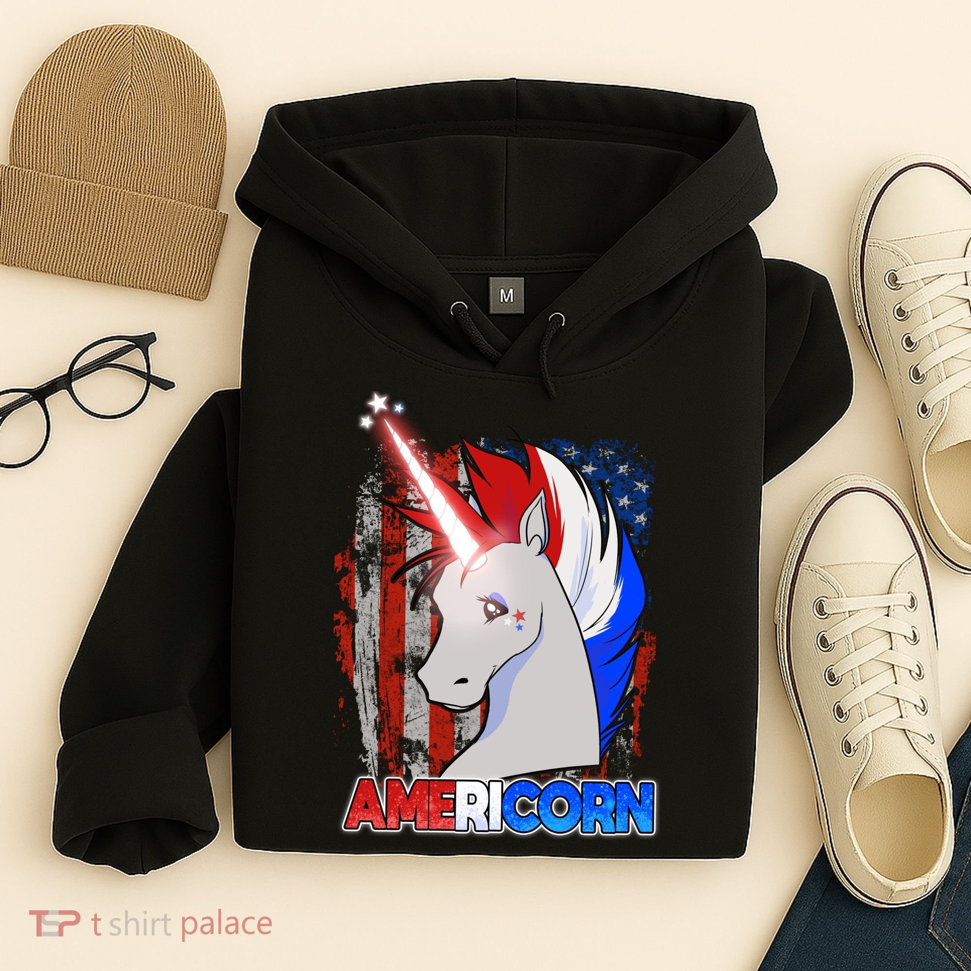 Americorn Unicorn Flag Hoodie
