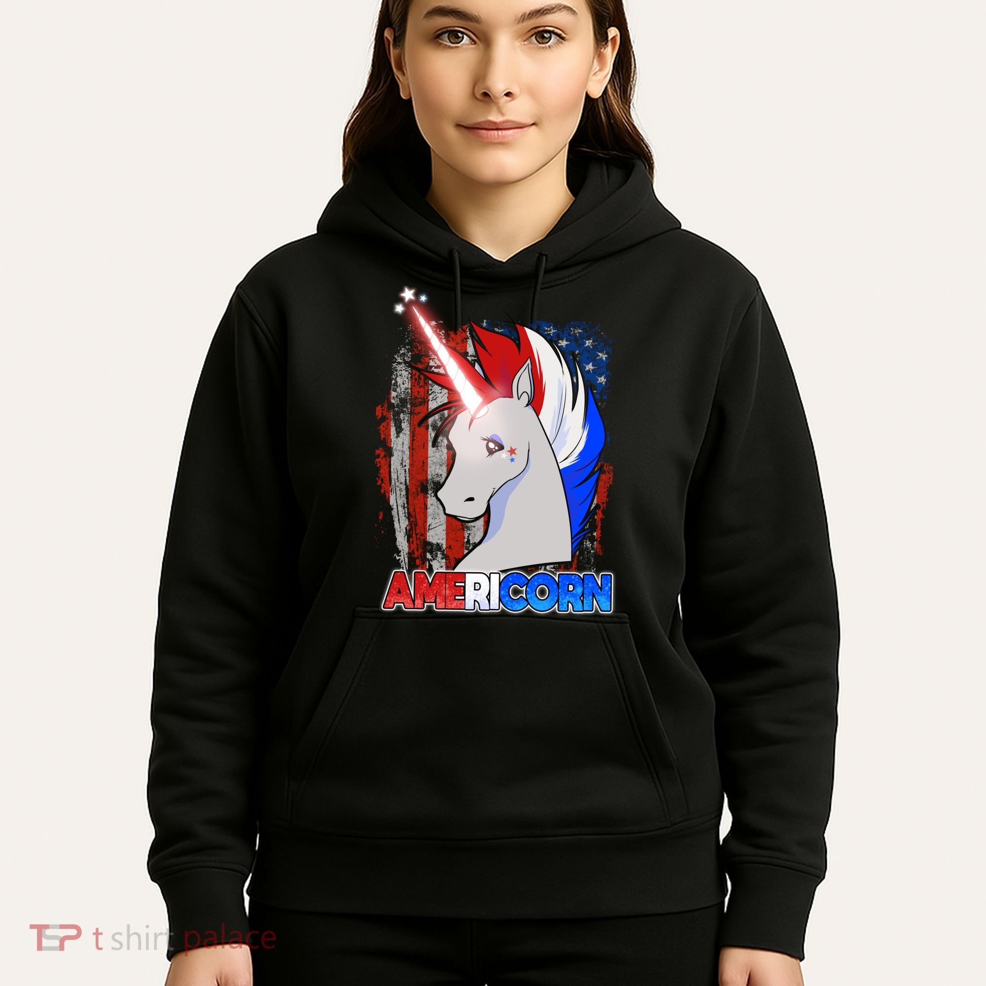 Americorn Unicorn Flag Hoodie