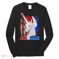 Americorn Unicorn Flag Long Sleeve Shirt thumb 0