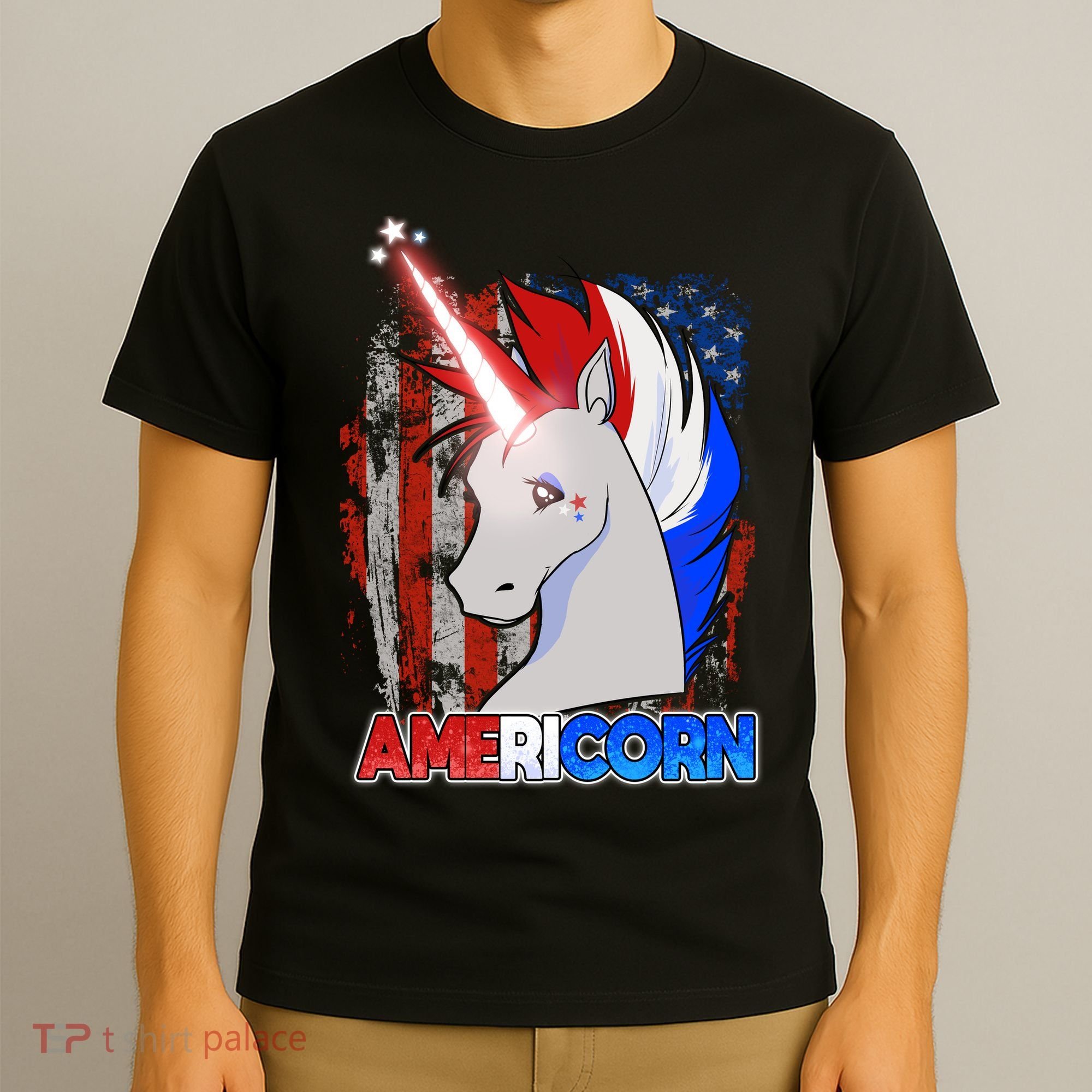 Americorn Unicorn Flag T-Shirt