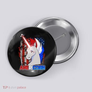 Americorn Unicorn Flag Button