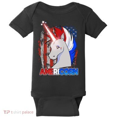 Americorn Unicorn Flag Baby Bodysuit