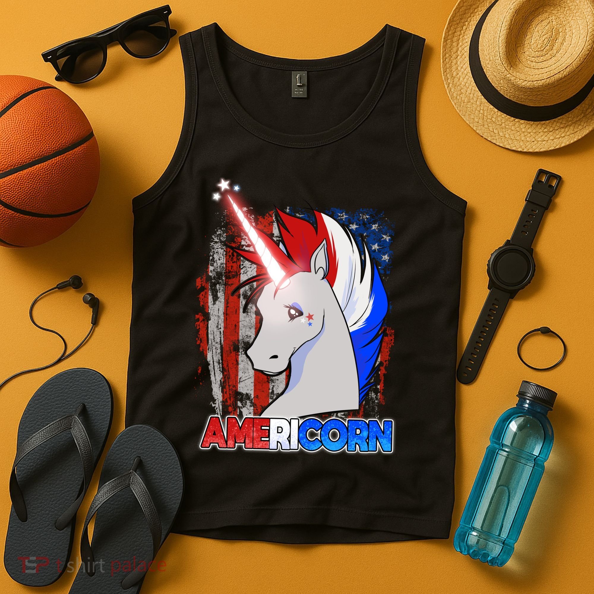 Americorn Unicorn Flag Tank Top