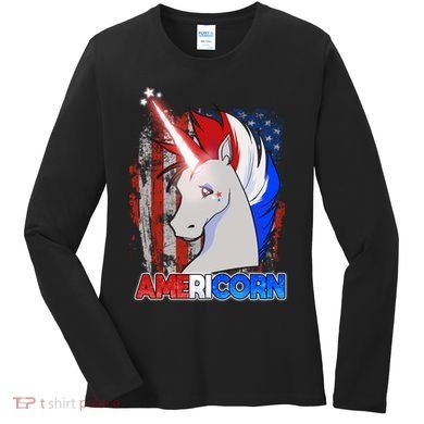Americorn Unicorn Flag Women's Long Sleeve Shirt