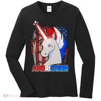 Americorn Unicorn Flag Women's Long Sleeve Shirt thumb 0