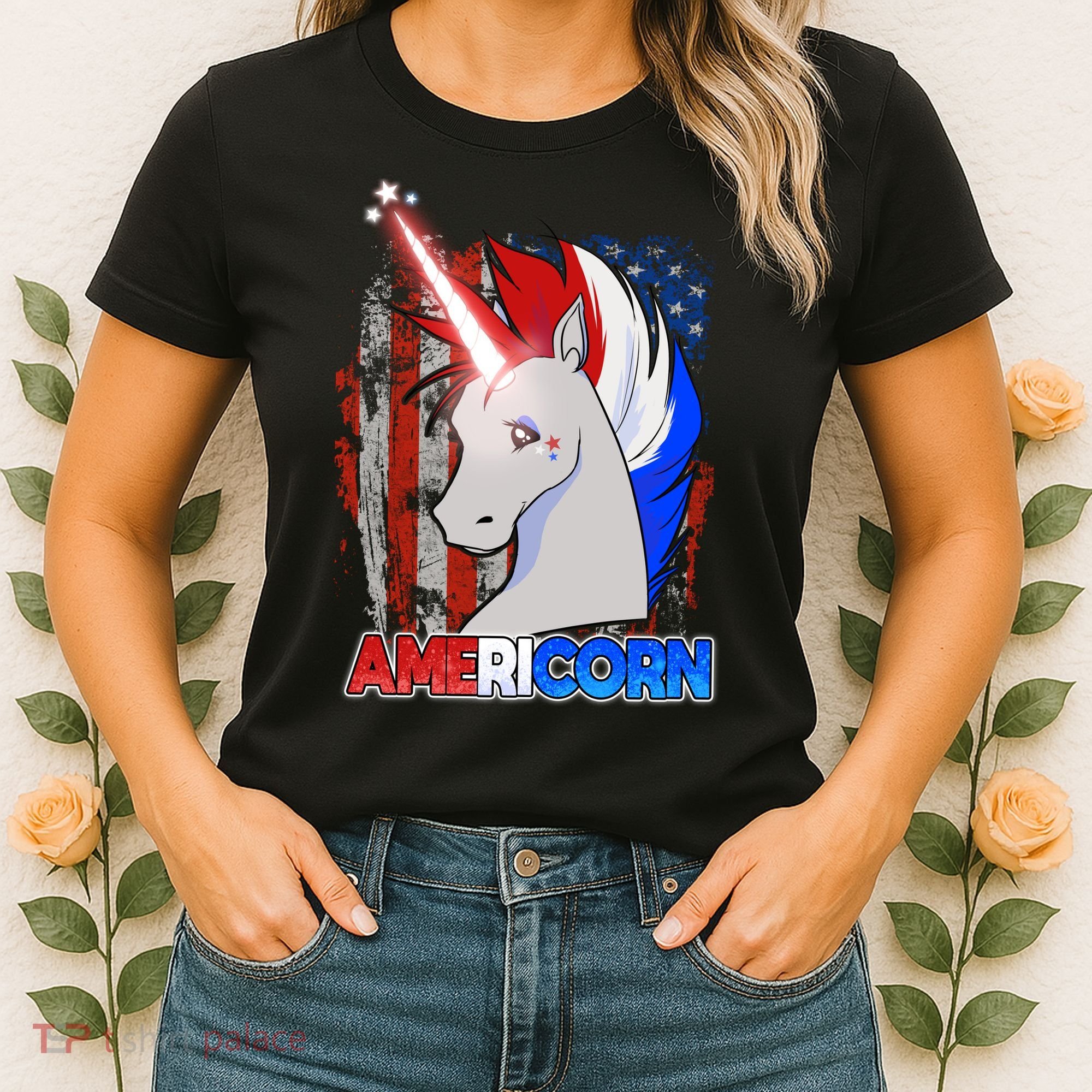Americorn Unicorn Flag Women's T-Shirt