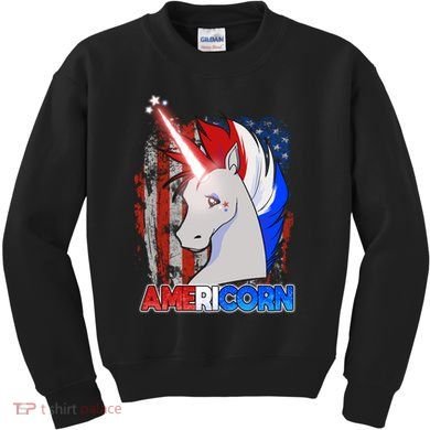 Americorn Unicorn Flag Kids Sweatshirt