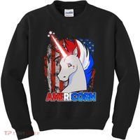 Americorn Unicorn Flag Kids Sweatshirt thumb 0